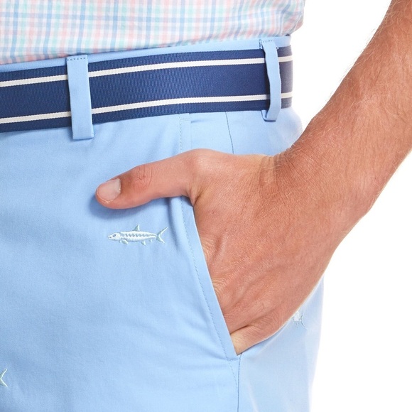 VINEYARD VINES Classic Fit Fish Embroidered Casual Breaker Short With Pockets 38 - Picture 2 of 8